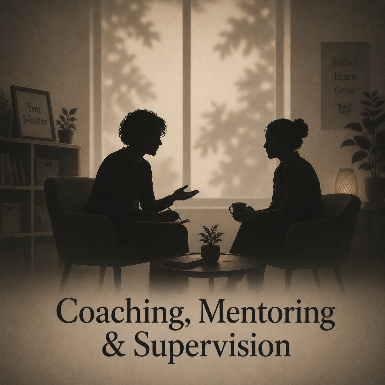 Reflective supervision and mentoring session supporting emotionally informed practice and staff wellbeing.